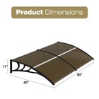 40  X 80  Window Awning Door Canopy Polycarbonate Cover Outdoor Front Door Brown