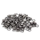 100pcs Fishing Rolling Barrel Swivel With Interlock Snap Tackle Connector 1 -10 