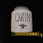 Rae Dunn    queen Bee    Canister Cookie Jar With Black Handle 8 In X 6 5 In