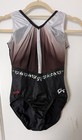 Gk Elite Gymnastics Leotard  dark Elegance  Black White Mesh Sequins Size Am