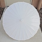 32  Inch Dia White Wood Bamboo Paper Parasol Backyard Umbrella Decoration Gift