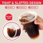 Plastic Cups With Lids 16 Oz 100 Pack  Clear Disposable Iced Coffee Cups With   