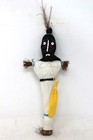 Vintage New Orleans Black Faced Voodoo Doll With Pins herbs potions Bag
