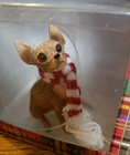 Sandicast Tan Chihuahua Christmas  Ornament Hand Cast And Hand Painted Nib