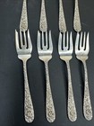  8 Stieff Sterling Silver Rose Salad Forks 6    Repousse Pattern 9 5oz Vintage Lot
