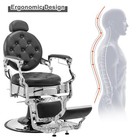 Hydraulic Recline Retro Barber Chair Heavy Duty Barber Chair Vintage Salon Chair
