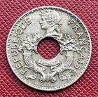 French Indochina 1938 Nickel Silver 5 Cents  High Grade  Lustrous  Km  18 1a