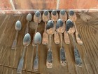       vtg 900 Wb w Silver Plated      4 Teaspoons 4 3 4    And 8 Dinner 8 1 2    Spoons      