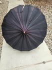 Black Vintage 1940s Umbrella parasol With Bakelite Handle