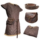 Medieval Costume Tunic Set With Vintage Belt   Bag  Knight Armor For Larp Cospla