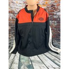 Harley Davidson Men s Black Orange Motorcycle Jacket  Zip Logo Embroidered 2xl