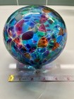 Kitras Hand Blown Calico Ball Orb Window Ornament Art Glass Decor