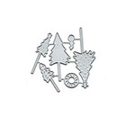 4pcs Christmas Tree Metal Die Cutschristmas Tree Cedar Snowflake Cutting Die