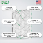 16x25x2 Merv 8 Pleated Air Filters By Mann hummel  4 Pack 