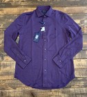 Nwt Polo Ralph Lauren Knit Dress Shirt Mens Medium Purple Long Sleeve Button