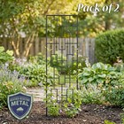 Panacea Black Metal Modern Climbing Plant Garden Trellis 78  H Set Of 2
