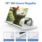 14  Screen Magnifier  White - Foldable Phone Stand Amplifier