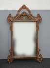 Antique Italian Baroque Style Carved Giltwood Mirror 19th Century French Country