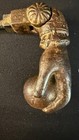 Antique Victorian Cast Iron Door Knocker Ring Hand Holding Ball