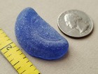 Genuine Beach Sea Glass Surf Tumbled Cornflower Light Blue Bottle Bottom Part V1
