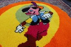 Vtg Pinocchio Latch Hook Rug Round 34in Disney Character Wall Hanging 1970s H4