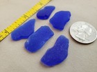 Damage Genuine Beach Sea Glass Surf Tumbled Cobalt Blue Pendants Mosaic Craft V2