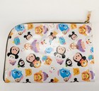 Tsum Tsum Cosmetic Bag Disney White Polka Dot Zipper Travel Makeup Case