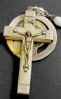 Vintage Catholic White Milk Glass Rosary  Gitd Crucifix  Mary Medal  France