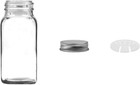12 Pieces Of Square Glass Spice Bottles 4 Oz Spice Jars With Silver Metal Lids 
