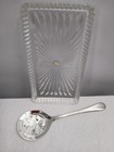 Vintage Godinger Crystal Cranberry Serving Set With Silver Plated Spoon New