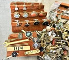 Vtg Estate Cufflinks tie Clips Lot Men s Jewelry Silver   Gold Tone 2 12lbs Huge
