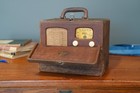 Vintage Zenith Universal Tube Radio Antique In Wood Cabinet Box Parts Repair
