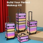 Professional Rolling Makeup Case With Wheels  4-in-1 Makeup Train Case