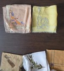 Lot 7 Antique 1910s 20s Art Deco Hand Painted Lace Ladies Hankies Handkerchiefs 