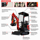 Rld1 4tonmini Excavator 13 5hp Briggs Stratton Epa Gas  Free Ship  2 Attachments