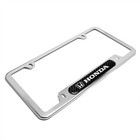 Honda Logo Real Carbon Fiber Nameplate Chrome Stainless Steel License Frame
