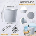Zopeal 24 Pcs Galvanized Beer Buckets Set 7 Inch Vintage White