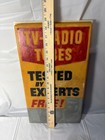 Vintage Tv Radio Tubes Tested By Experts Sign Plastic Display 10x18    As-is Crack