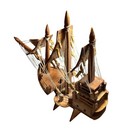 Vintage Sailing Ship Model Wooden Junk Boat Vessel Nautical Home Decor
