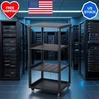 Rack With Casters - Heavy Duty Open Frame Network server Rack For It Network 15u