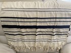 Vintage Tattit Wool Prayer Shawl   Tallis   From Rabbis Palm Beach Estate Home