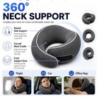 Pure Memory Foam Travel Neck Pillow With Storage Bag ergonomic 360   Support