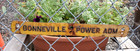Original Vintage Bonneville Power  Adm Metal Sign 13 5  X 1 5  Columbia River Nw