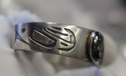 Vintage Native American Signed Dennis Black Stone Cuff Bracelet 42 3 Grams