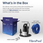 Fibropool Deluxe Submersible Pool Cover Pump 2300 Gph Automatic Water Removal