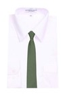 Boys 14 Inch Olive Green Solid Pretied Zipper Necktie Weddings Formals - Nwt