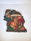 Vintage 70s Mushroom Chalkware Wall Plaque Hanging Art