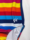 Gk Elite Gymnastics Leotard  Am Adult Medium Vibrant Stripes Bright Colors Euc