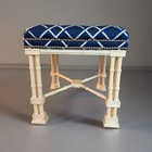 Erwin Lambeth Chinese Chippendale Stool Ottoman Mid Century Modern - A Pair