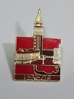 Venezia Souvenir Lapel Pin Venice Italy St Mark s Campanile Red Background